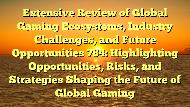 Extensive Review of Global Gaming Ecosystems, Industry Challenges, and Future Opportunities 784: Highlighting Opportunities, Risks, and Strategies Shaping the Future of Global Gaming