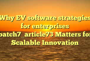 Why EV software strategies for enterprises batch7_article73 Matters for Scalable Innovation