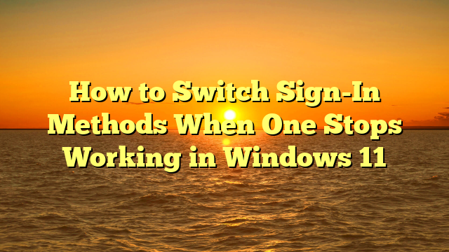 How to Switch Sign-In Methods When One Stops Working in Windows 11