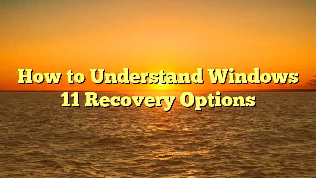 How to Understand Windows 11 Recovery Options