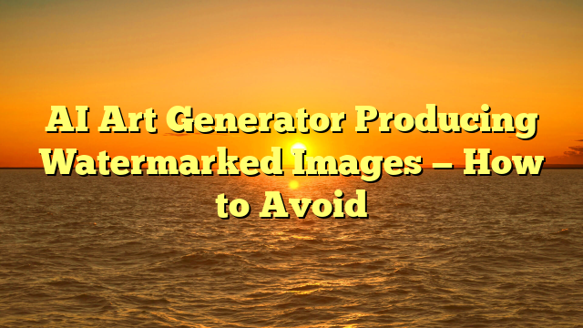 AI Art Generator Producing Watermarked Images — How to Avoid